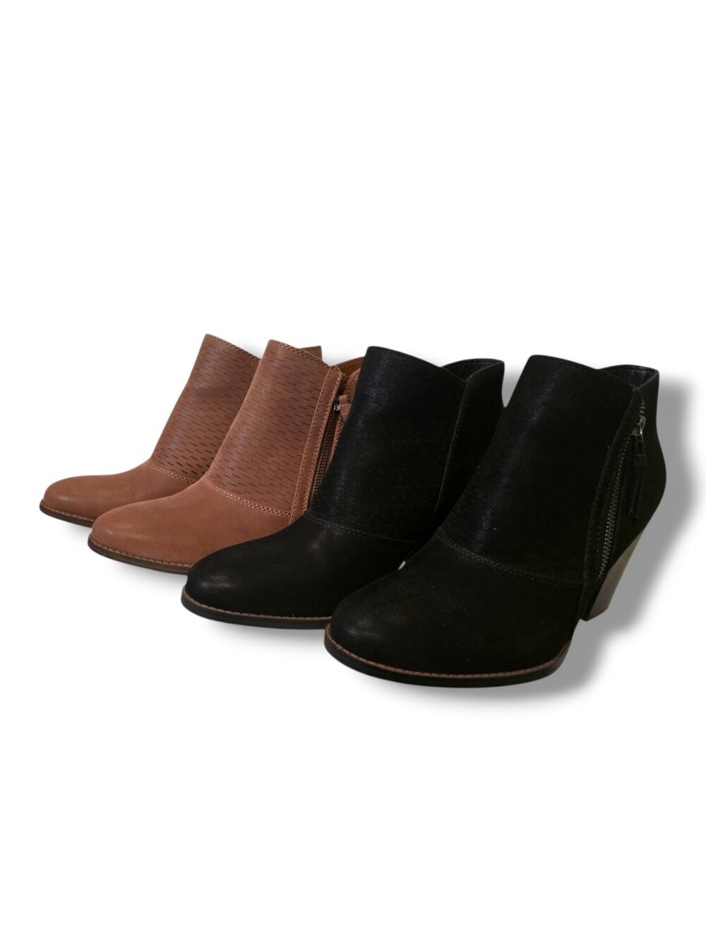 2 Pair Women’s Ankle Booties — Black and Brown